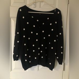 Black & white polka dot cardigan